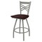 Holland Bar Stool Co 25" Swivel Counter Stool, Nickel Finish, Dark Cherry Maple Seat X820 - alternate 1